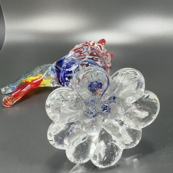 Venetian Art Glass Rooster Hen Figurine Heavy Glass Paperweight Sculpture Decor - Picture 9 of 14